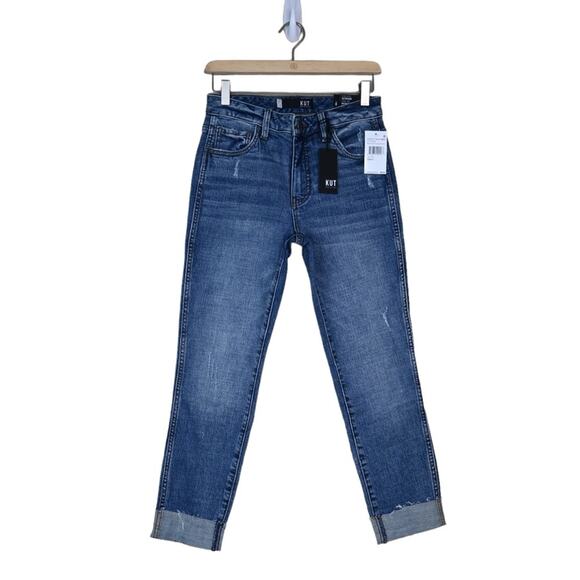 Kut from the Kloth Womens 0 High Rise Catherine Fab Ab Boyfriend Jeans NEW - Picture 1 of 12